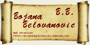 Bojana Belovanović vizit kartica